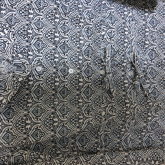 Harolds Byzantine Print Button-up Top Blue/ White 100% Cotton Size 10 - Picture 6 of 8
